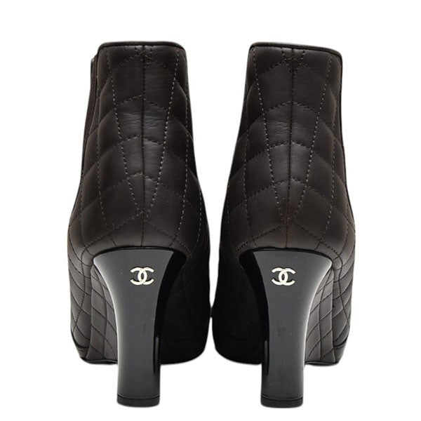 CHANEL シャネルサイドゴアブーツブラックココマークマトラッセ