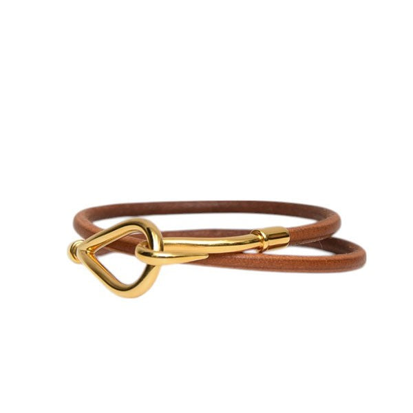 新到着 HERMES(エルメス) ジャンボ レザーブレスレット 2連ブレスレット アクセサリー