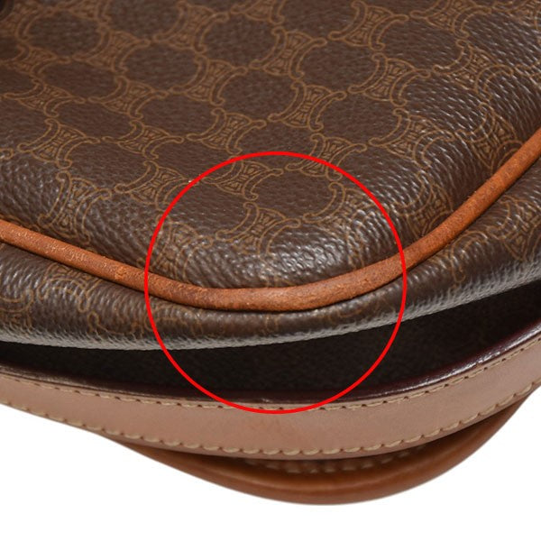 美品　セリーヌ マカダム フラップ ショルダーバッグ ブラウン系 CELINE(セリーヌ) マカダム柄フラップショルダーバッグ M92 M92