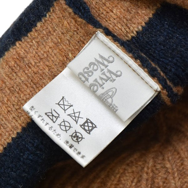 Vivienne Westwood ボーダーニットキャップ　耳当てニット帽 Vivienne Westwood(ヴィヴィアンウエストウッド) 耳当てボーダー