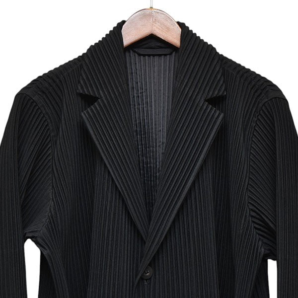 HOMME PLISSE ISSEY MIYAKE 黒 プリーツジャケット Homme Plissé Issey Miyake プリーツ シングルジャケット