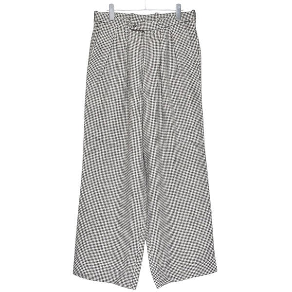 M'S BRAQUE(エムズ ブラック) 2024SS TUCKED WIDE PANTS 千鳥格子柄