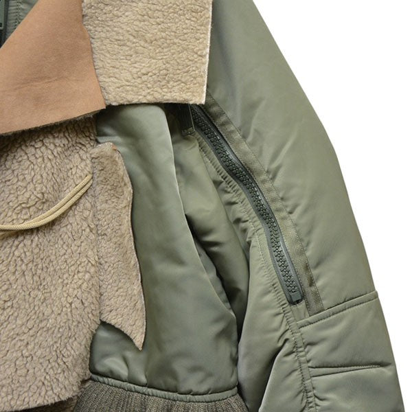 UNDERCOVER 2024AW フェイクムートン切替mix MA-1 ミリタリージャケット ブルゾン UA2B1203 古着・中古-5枚目のアイテム画像