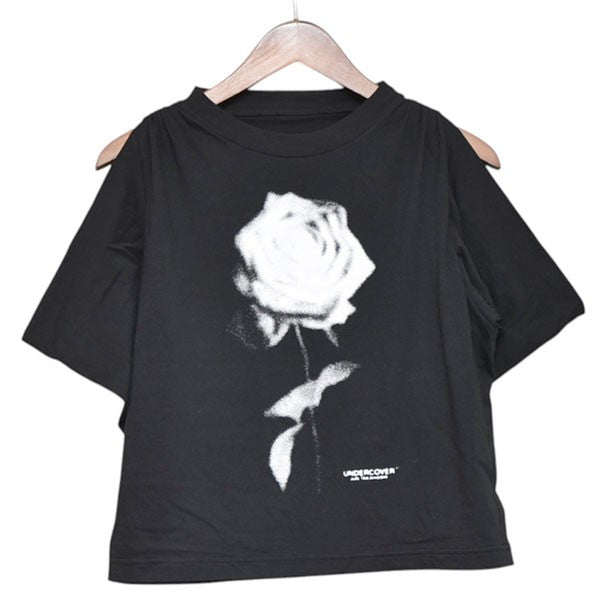 アンダーカバー UNDERCOVER 2024SS　ギャザーデザインプリントTシャツ　2wayTシャツ　UC1D1803-3 ブラック サイズ：1 UNDERCOVER(アンダーカバー) 2024SS ギャザーデザインプリントT