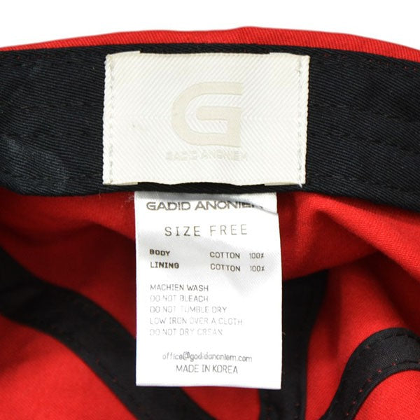 GADID ANONIEM(ガディッドアノニム) RUUD RED キャップ レッド