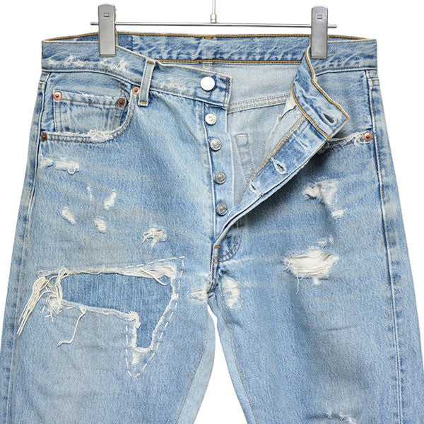 READYMADE 2022SS VINTAGE 501 RE JEANS ダメージ加工リメイクデニムパンツ RE-CO-BL-00-00-191 古着・中古-4枚目のアイテム画像