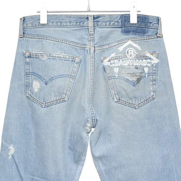 READYMADE 2022SS VINTAGE 501 RE JEANS ダメージ加工リメイクデニムパンツ RE-CO-BL-00-00-191 古着・中古-5枚目のアイテム画像