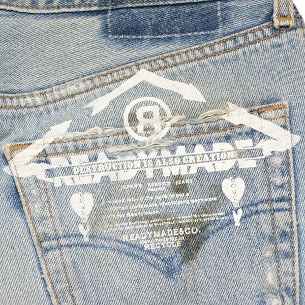 READYMADE 2022SS VINTAGE 501 RE JEANS ダメージ加工リメイクデニムパンツ RE-CO-BL-00-00-191 古着・中古-7枚目のアイテム画像