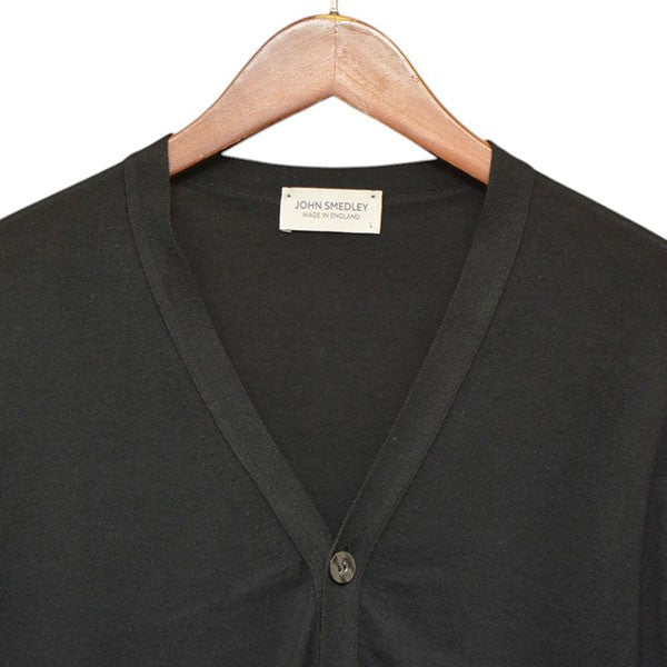 JOHN SMEDLEY ブラック カーディガン L JOHN SMEDLEY(ジョンスメドレー) ウールカーディガン ブラック