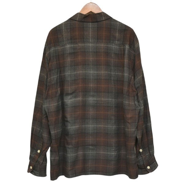 WACKO MARIA オンブレチェック オープンカラーシャツ 美品 S WACKO MARIA/OMBRE CHECK OPEN COLLAR SHIRT（GREEN）［オンブレ