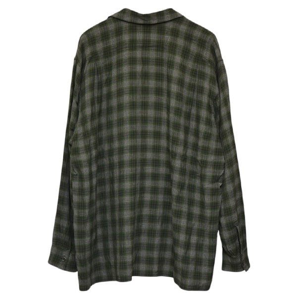 COMOLI(コモリ) 2020SS レーヨンオープンカラーチェックシャツ