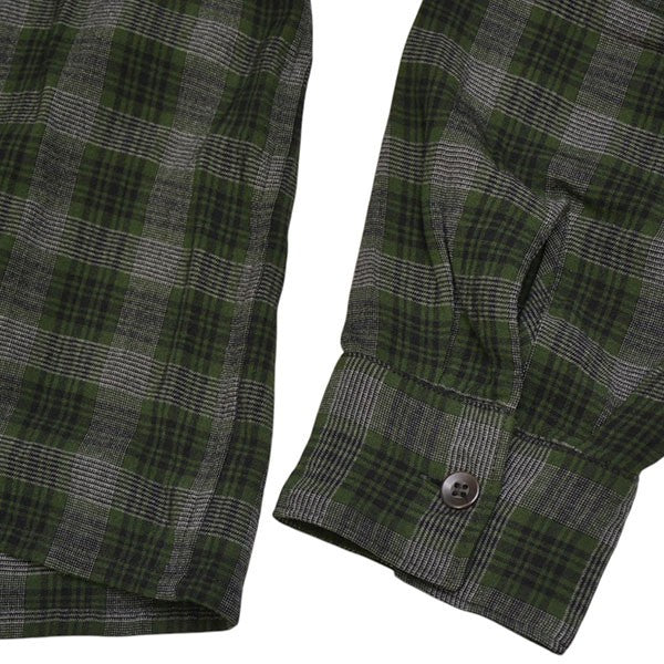 COMOLI(コモリ) 2020SS レーヨンオープンカラーチェックシャツ