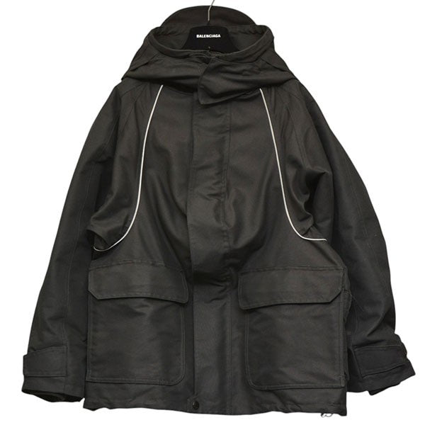 BALENCIAGA 2016AW ナイロンフーデッドジャケット オーバーサイズブルゾン 517990 TYD32 古着・中古-1枚目のアイテム画像