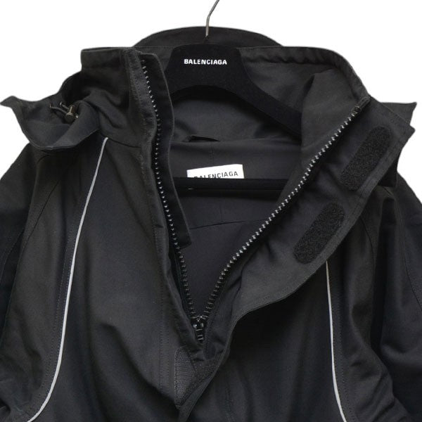 BALENCIAGA 2016AW ナイロンフーデッドジャケット オーバーサイズブルゾン 517990 TYD32 古着・中古-4枚目のアイテム画像
