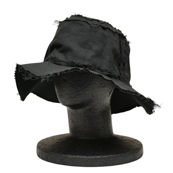 s’yte YOHJI YAMAMOTO Li C Washer Twill Cut Off Long Brim Hat カットオフハット UQ-H33-300 古着・中古-1枚目のアイテム画像