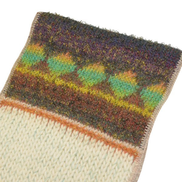 Mantle パッチワーク マフラー パッチワークライクミックスパターンニットマフラー / メンズ