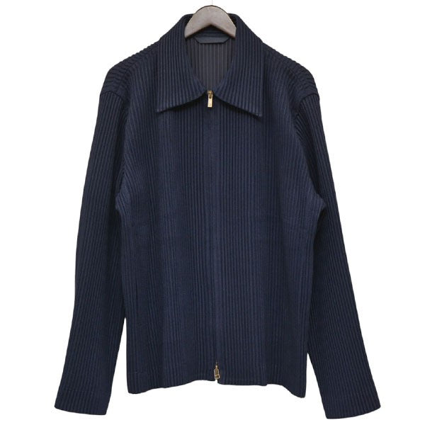 HOMME PLISSE ISSEY MIYAKE 2021AW ウールライクプリーツジップアップジャケット ブルゾン HP18-FC314 古着・中古-1枚目のアイテム画像