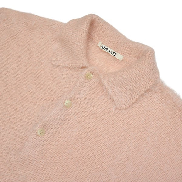 AURALEE 2024AW BRUSHED SUPER KID MOHAIR KNIT POLO モヘアニットポロシャツ セーター A24AP02KM 古着・中古-3枚目のアイテム画像