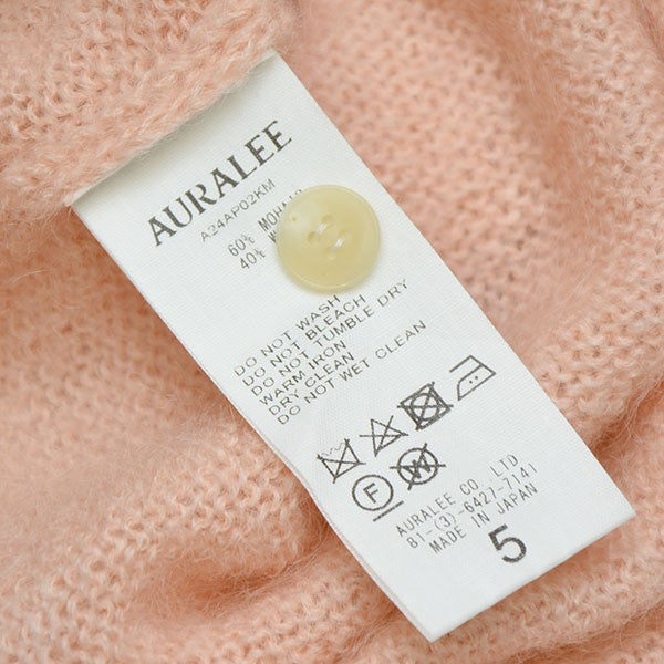 AURALEE 2024AW BRUSHED SUPER KID MOHAIR KNIT POLO モヘアニットポロシャツ セーター A24AP02KM 古着・中古-7枚目のアイテム画像