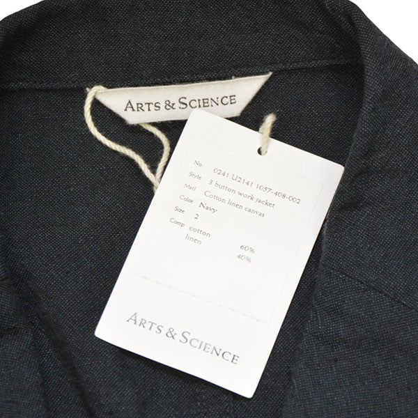 ARTS＆SCIENCE 2024SS 3 button work jacket 3ボタンコットンリネンワークジャケット 0241-U2141-1057 古着・中古-6枚目のアイテム画像