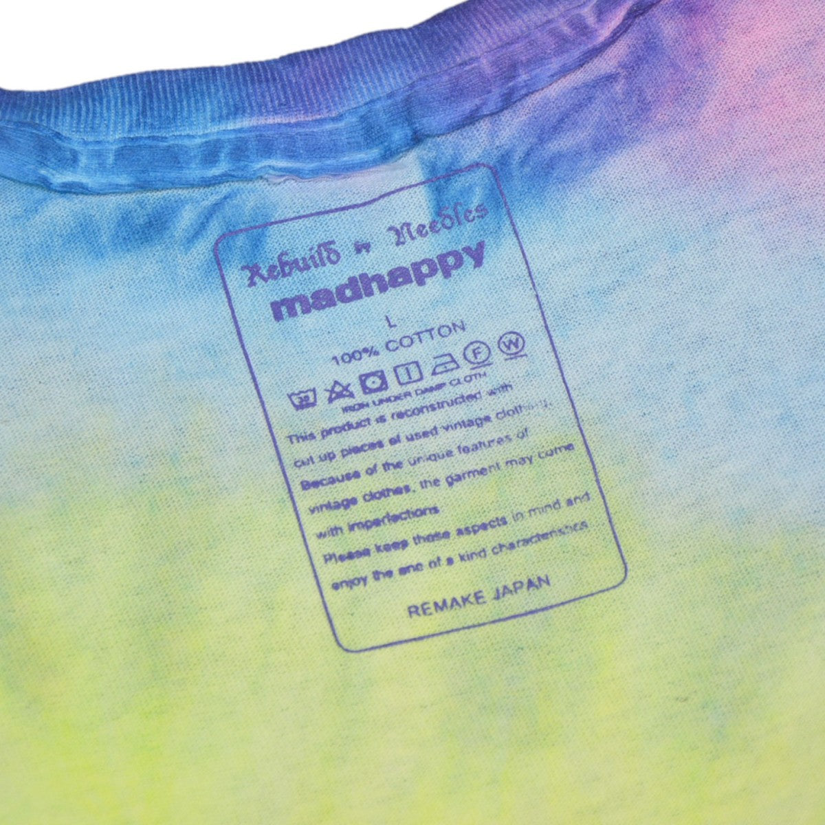 madhappy×Needles Needles Rebuild Tie Dye Slim Tee リビルドタイダイスリムＴシャツ 古着・中古-6枚目のアイテム画像