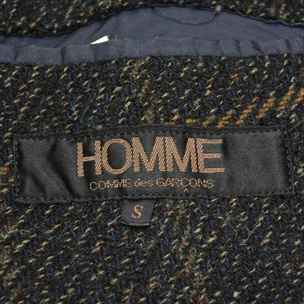 COMME des GARCONS HOMME 1981-1983AW デカオム ウールチェックダブルジャケット HJ-05018 古着・中古-7枚目のアイテム画像