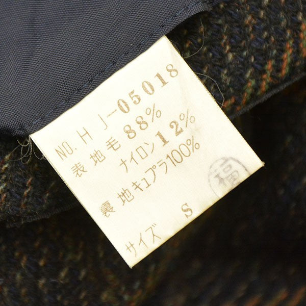 COMME des GARCONS HOMME 1981-1983AW デカオム ウールチェックダブルジャケット HJ-05018 古着・中古-8枚目のアイテム画像