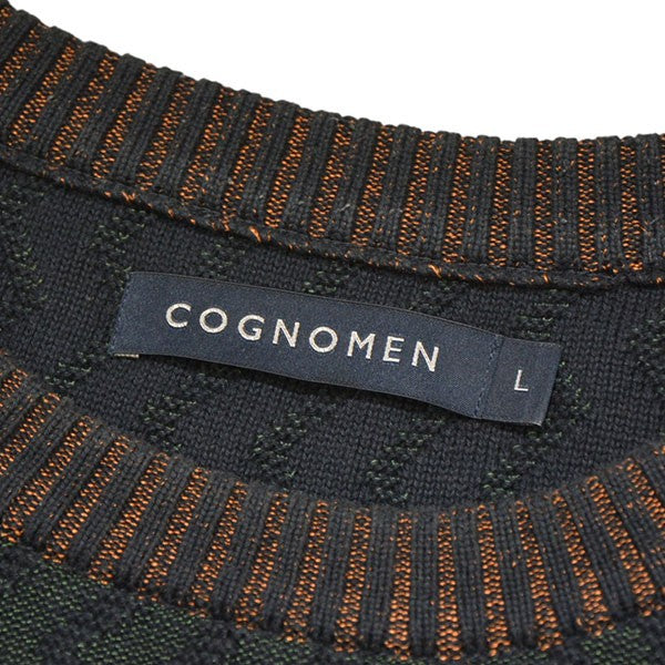 COGNOMEN THREE-TONE KNIT PULLOVER スリートーンクルーネックコットンリネンニット セーター RE-KN-U01 古着・中古-5枚目のアイテム画像