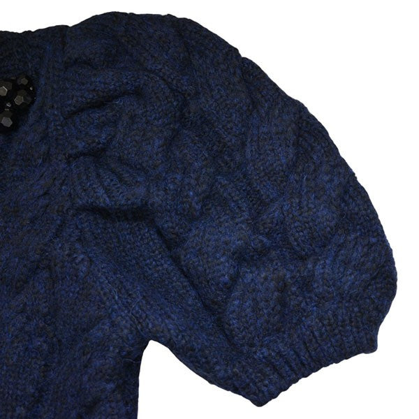 Simone Rocha(シモーネ ロシャ) Beaded-Neck Cropped Cable-Knit