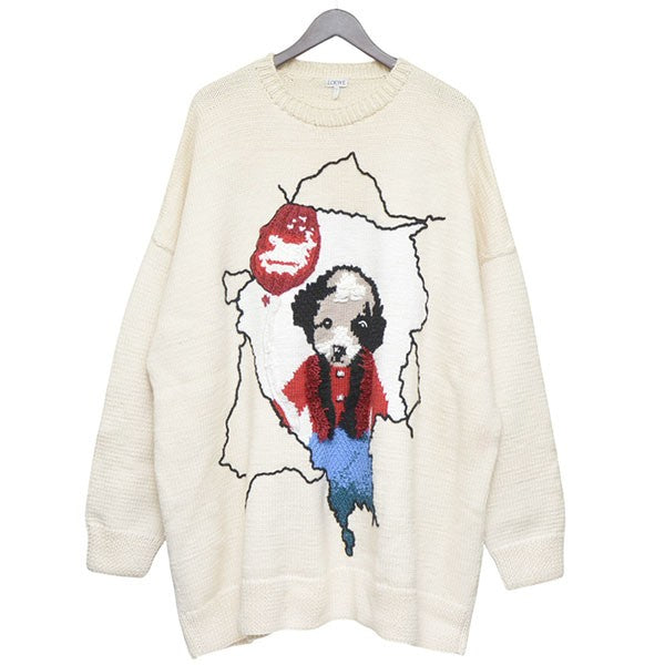 LOEWE 2021AW パピーインターシャセーター クルーネックニット H526Y14K81 古着・中古-1枚目のアイテム画像