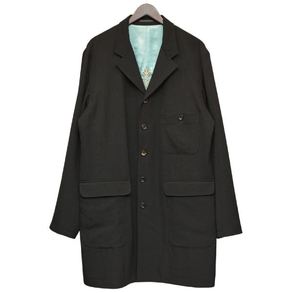 Y’S for men ウールギャバハーフコート 裏地刺繍コート ME-J12-100 古着・中古-1枚目のアイテム画像