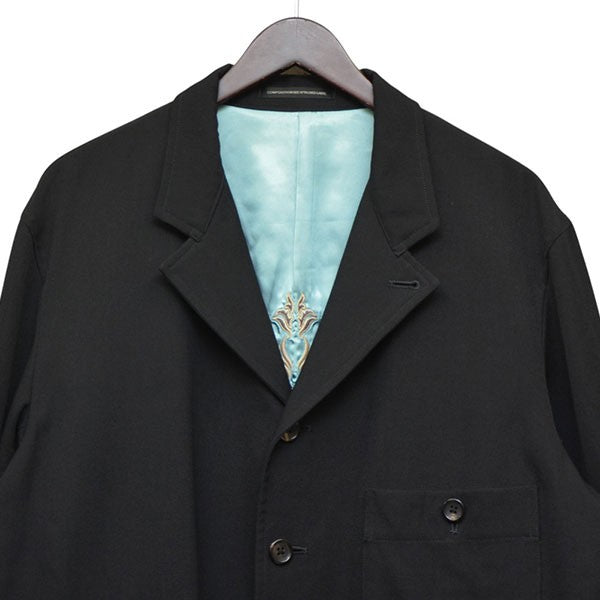 Y’S for men ウールギャバハーフコート 裏地刺繍コート ME-J12-100 古着・中古-4枚目のアイテム画像