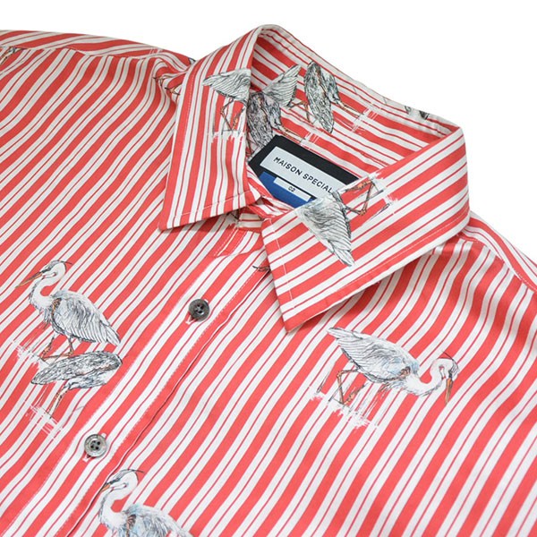 2025AW　【Italian Dead Stock Fabric】Prime-Over Regular Collar Shirt　ストライプシャツ　11252311201