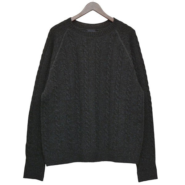 シェットランドケーブル縮絨の908ラグランセーター　クルーネックニット　80980403