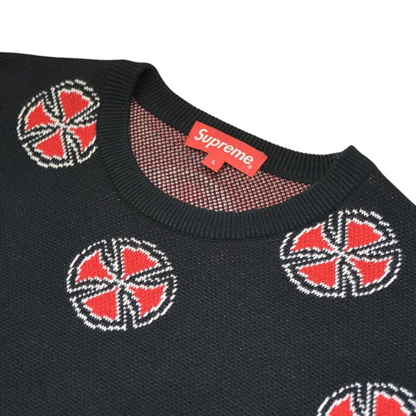 Supreme×INDEPENDENT 2015AW Crosses Sweater 総柄コットンニット