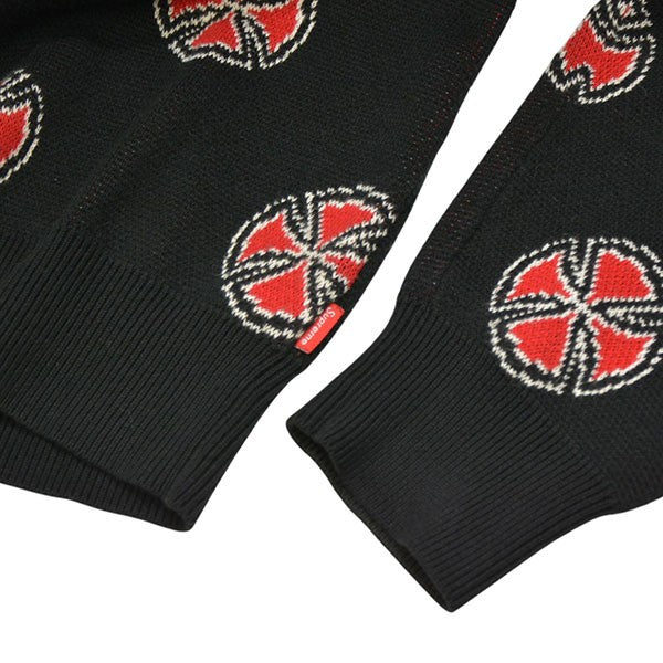 Supreme×INDEPENDENT 2015AW Crosses Sweater 総柄コットンニット