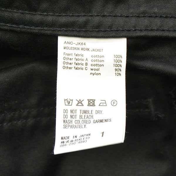 2025AW　MOLESKIN WORK JACKET　USED加工モールスキンワークジャケット　ANC-JK64