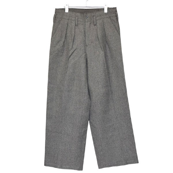2025AW　SHRINK WOOL WIDE SLACKS　ウールリネンワイドスラックスパンツ　ANC-PT94