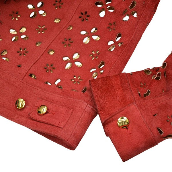 MASU 2022AW FLOWER-CUT LEATHER TRUCKER JACKET フラワーカットレザートラッカージャケット MVFW-BL0722 古着・中古-5枚目のアイテム画像