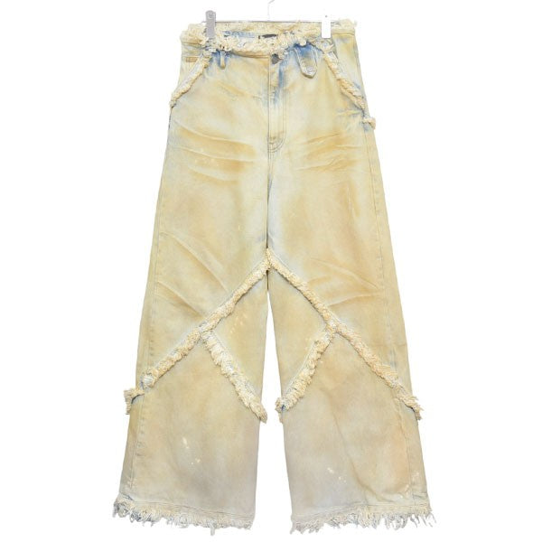 EGONLAB(エゴンラボ) 2025SS ARGYLE DENIM PANT USED加工ワイドデニム