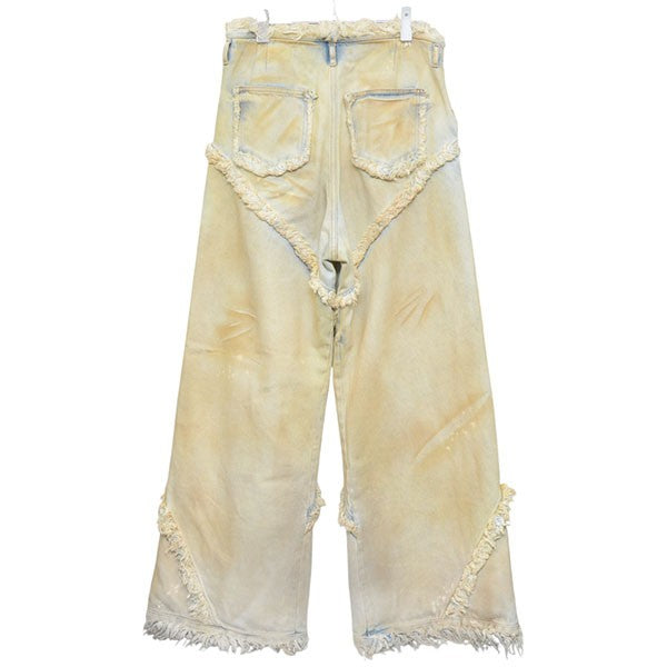 EGONLAB 2025SS ARGYLE DENIM PANT USED加工ワイドデニムパンツ SS25 DN 001 B 古着・中古-2枚目のアイテム画像