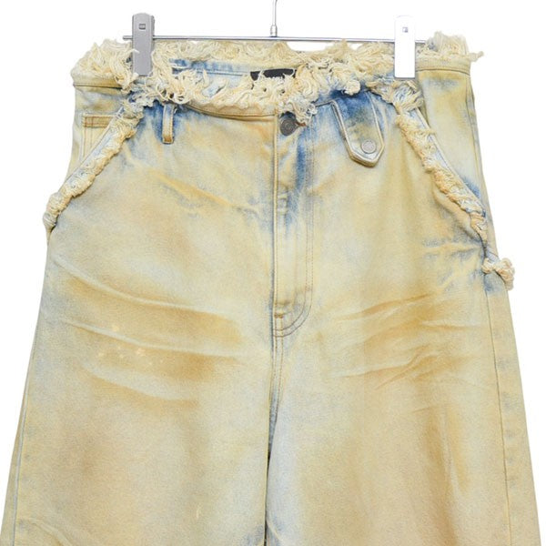 EGONLAB 2025SS ARGYLE DENIM PANT USED加工ワイドデニムパンツ SS25 DN 001 B 古着・中古-3枚目のアイテム画像