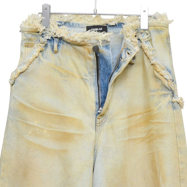 EGONLAB 2025SS ARGYLE DENIM PANT USED加工ワイドデニムパンツ SS25 DN 001 B 古着・中古-4枚目のアイテム画像