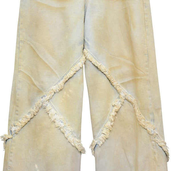 EGONLAB 2025SS ARGYLE DENIM PANT USED加工ワイドデニムパンツ SS25 DN 001 B 古着・中古-6枚目のアイテム画像