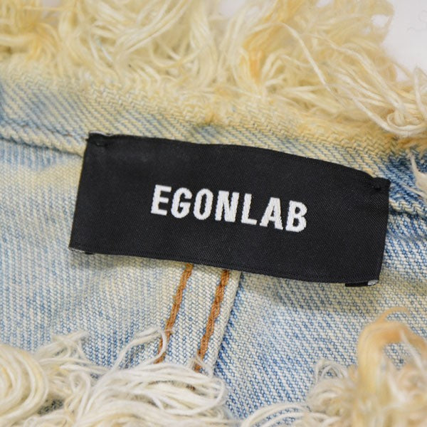 EGONLAB 2025SS ARGYLE DENIM PANT USED加工ワイドデニムパンツ SS25 DN 001 B 古着・中古-8枚目のアイテム画像