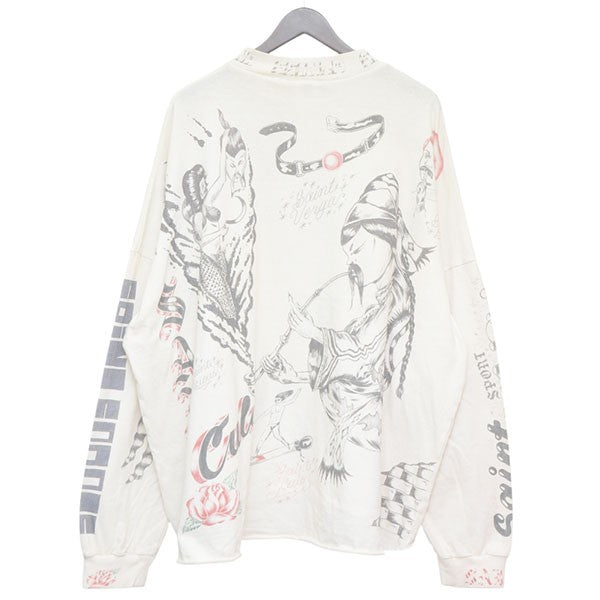 SAINT MICHAEL 2025AW ALX LS TEE DRAWING USED加工モックネックロングスリーブTシャツ SM-HR1-0000-C30 古着・中古-2枚目のアイテム画像