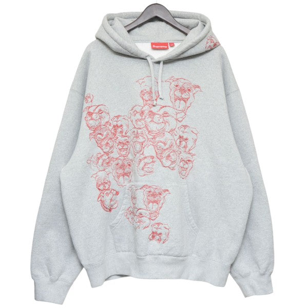 Supreme 2025SS Pitbulls Embroidered Hooded Sweatshirt ピットブル刺繍プルオーバーパーカー スウェット 古着・中古-1枚目のアイテム画像