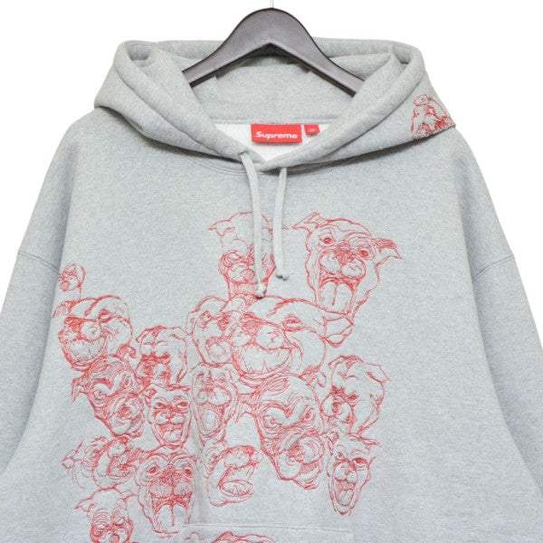 Supreme 2025SS Pitbulls Embroidered Hooded Sweatshirt ピットブル刺繍プルオーバーパーカー スウェット 古着・中古-3枚目のアイテム画像