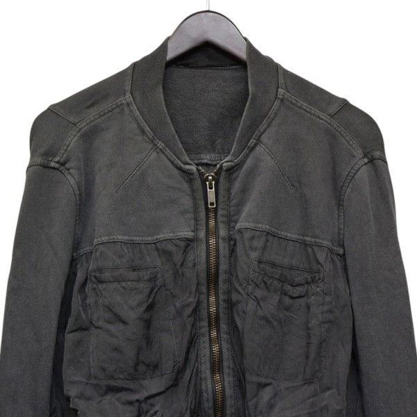 2010SS　ruched bomber jaket　ショート丈ボンバージャケット　ジップアップブルゾン