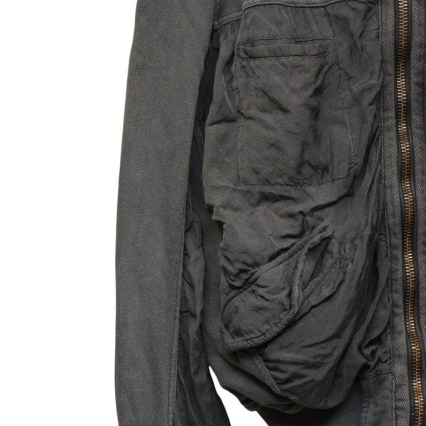 2010SS　ruched bomber jaket　ショート丈ボンバージャケット　ジップアップブルゾン